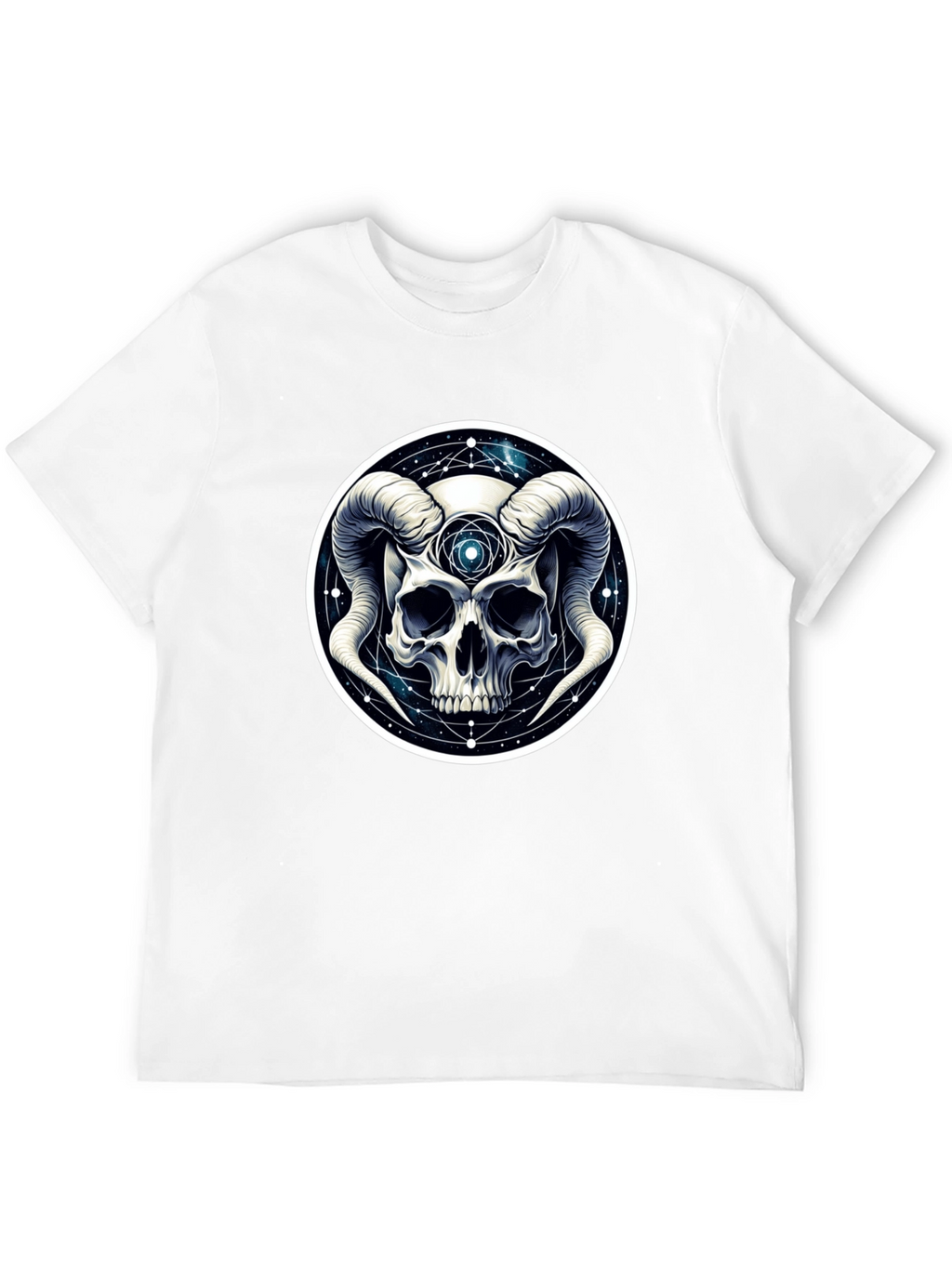 Occult Skull Graphic T-Shirt - Black Cotton Tee