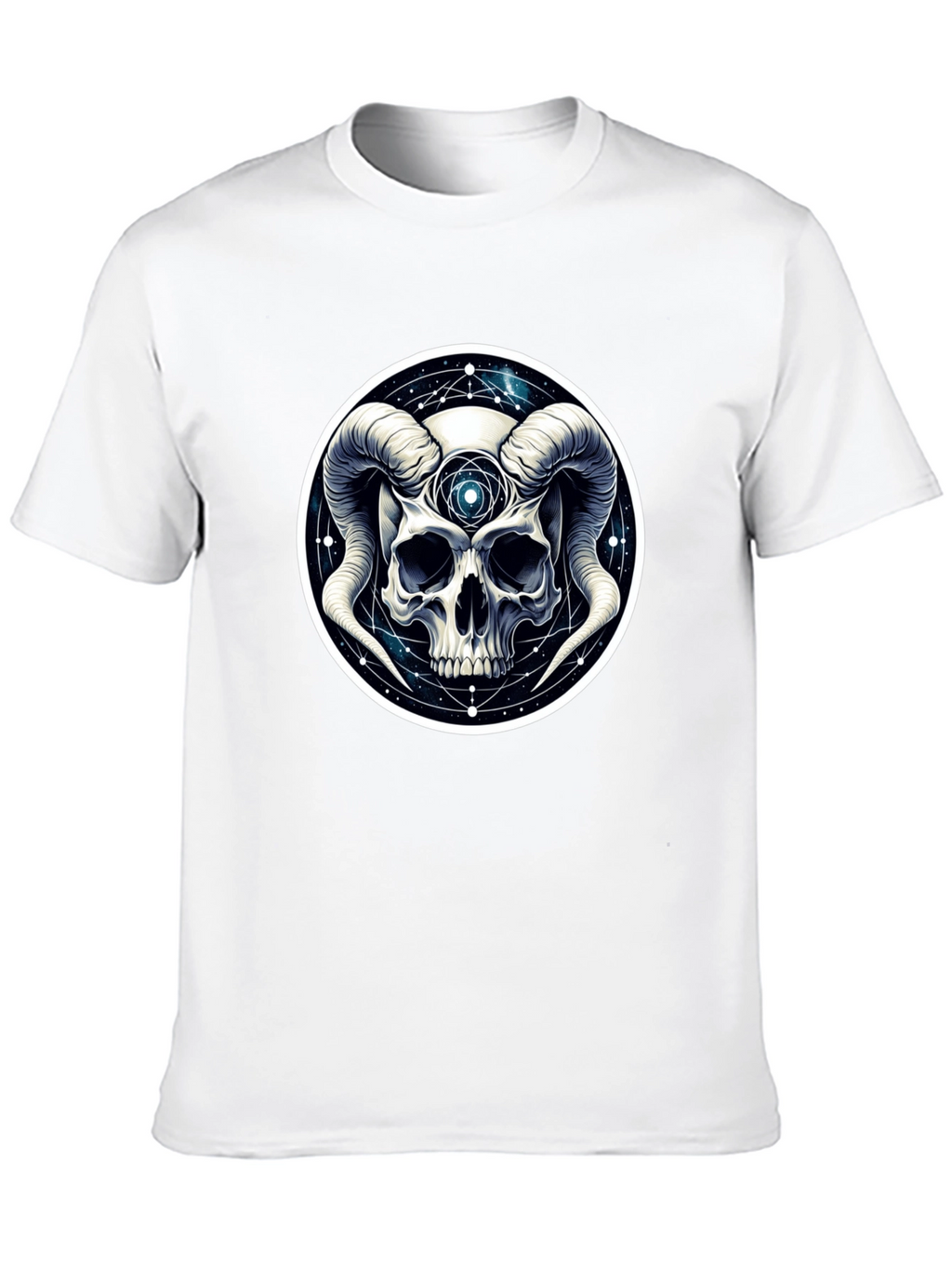 Occult Skull Graphic T-Shirt - Black Cotton Tee