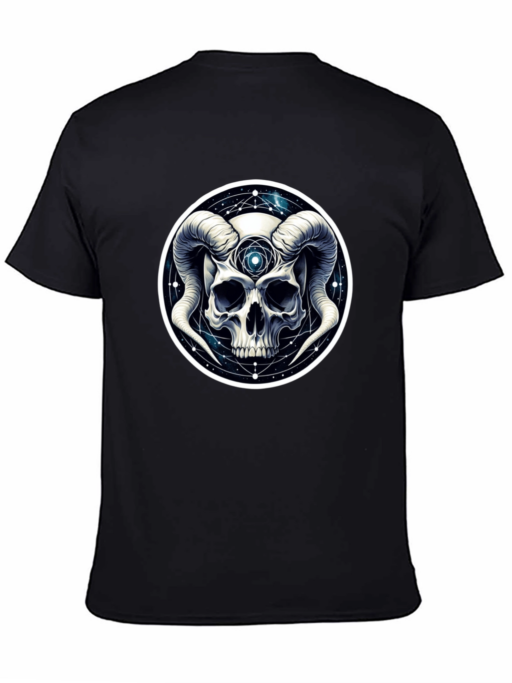 Occult Skull Graphic T-Shirt - Black Cotton Tee