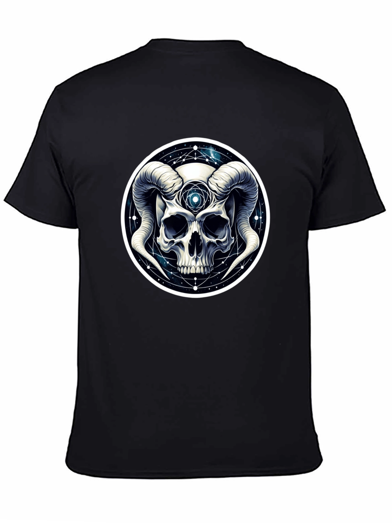 Occult Skull Graphic T-Shirt - Black Cotton Tee