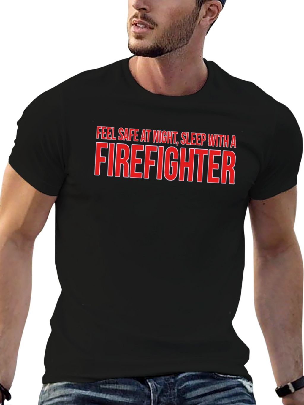 Firefighter Slogan Graphic Tee - Black