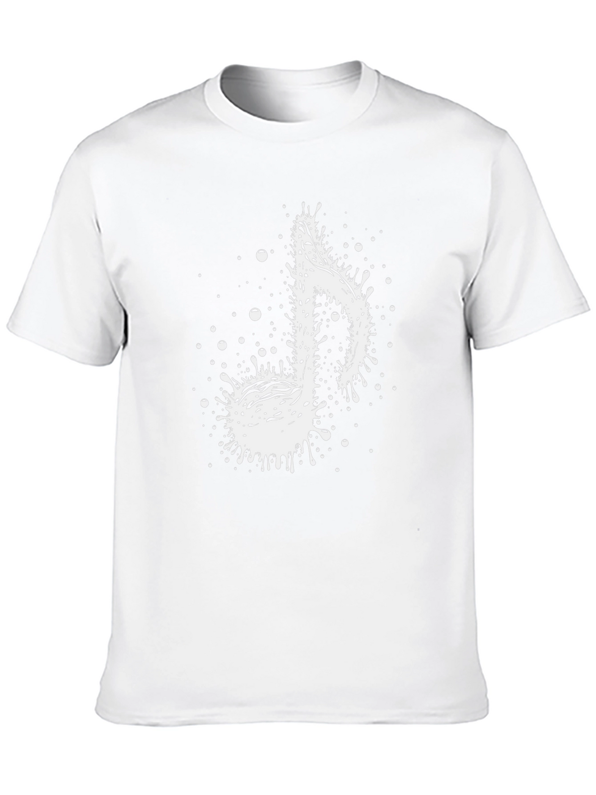 Music Note Splatter Graphic Tee - Stylish Black T-Shirt