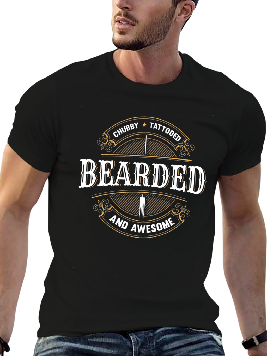 Bearded Chubby Tattooed Awesome T-Shirt