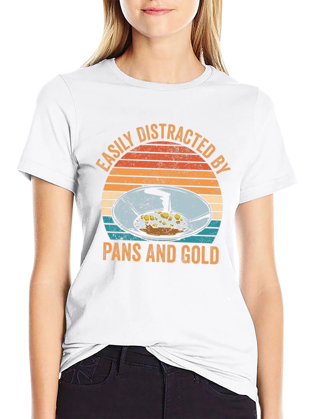 Easily Distracted by Pans and Gold T-Shirt