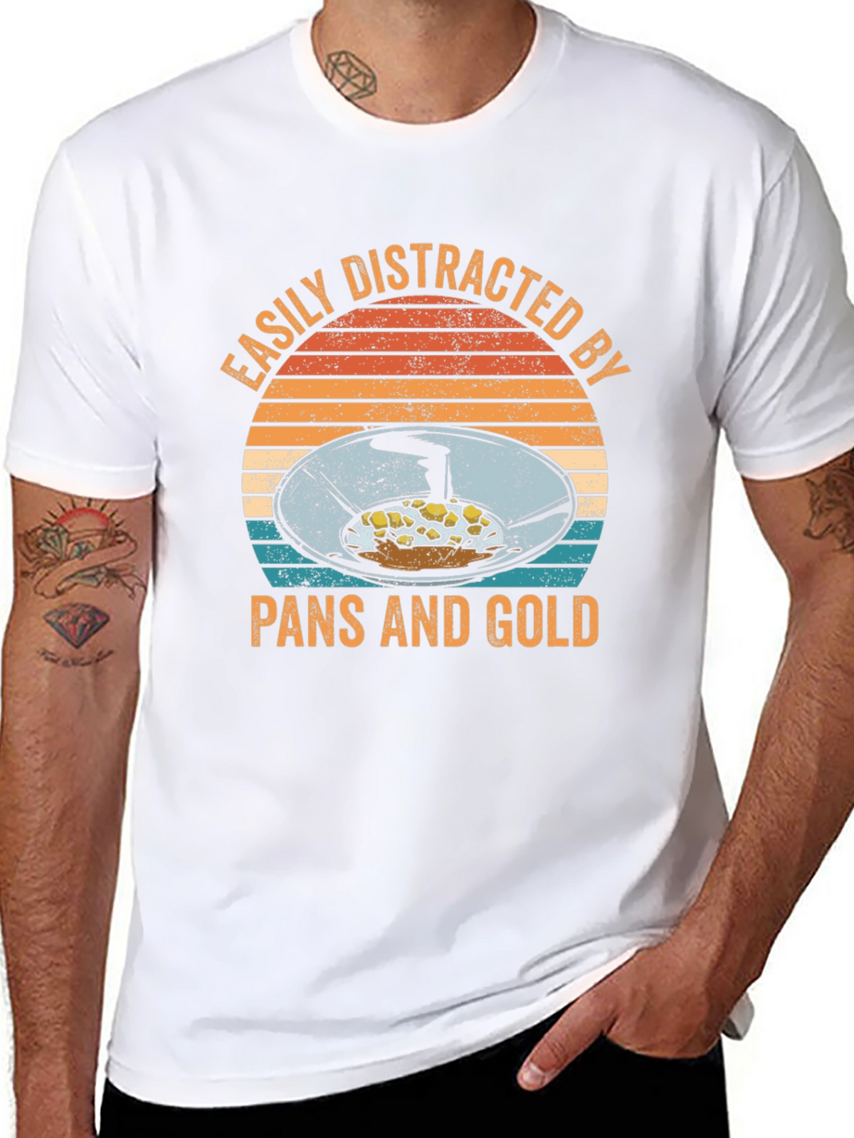 Easily Distracted by Pans and Gold T-Shirt