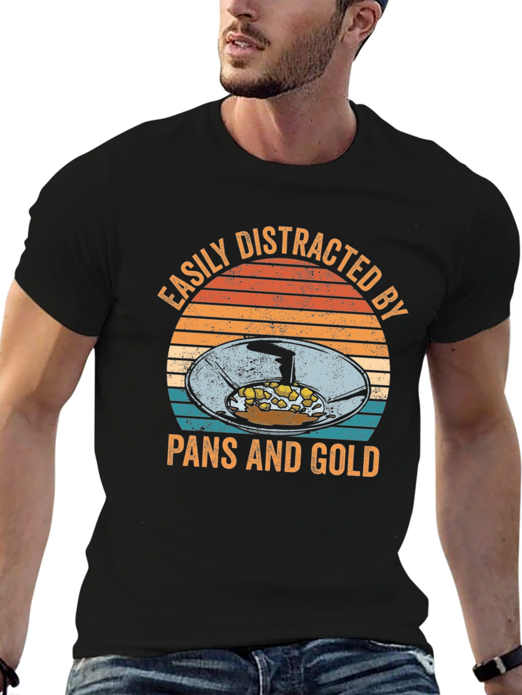 Easily Distracted by Pans and Gold T-Shirt