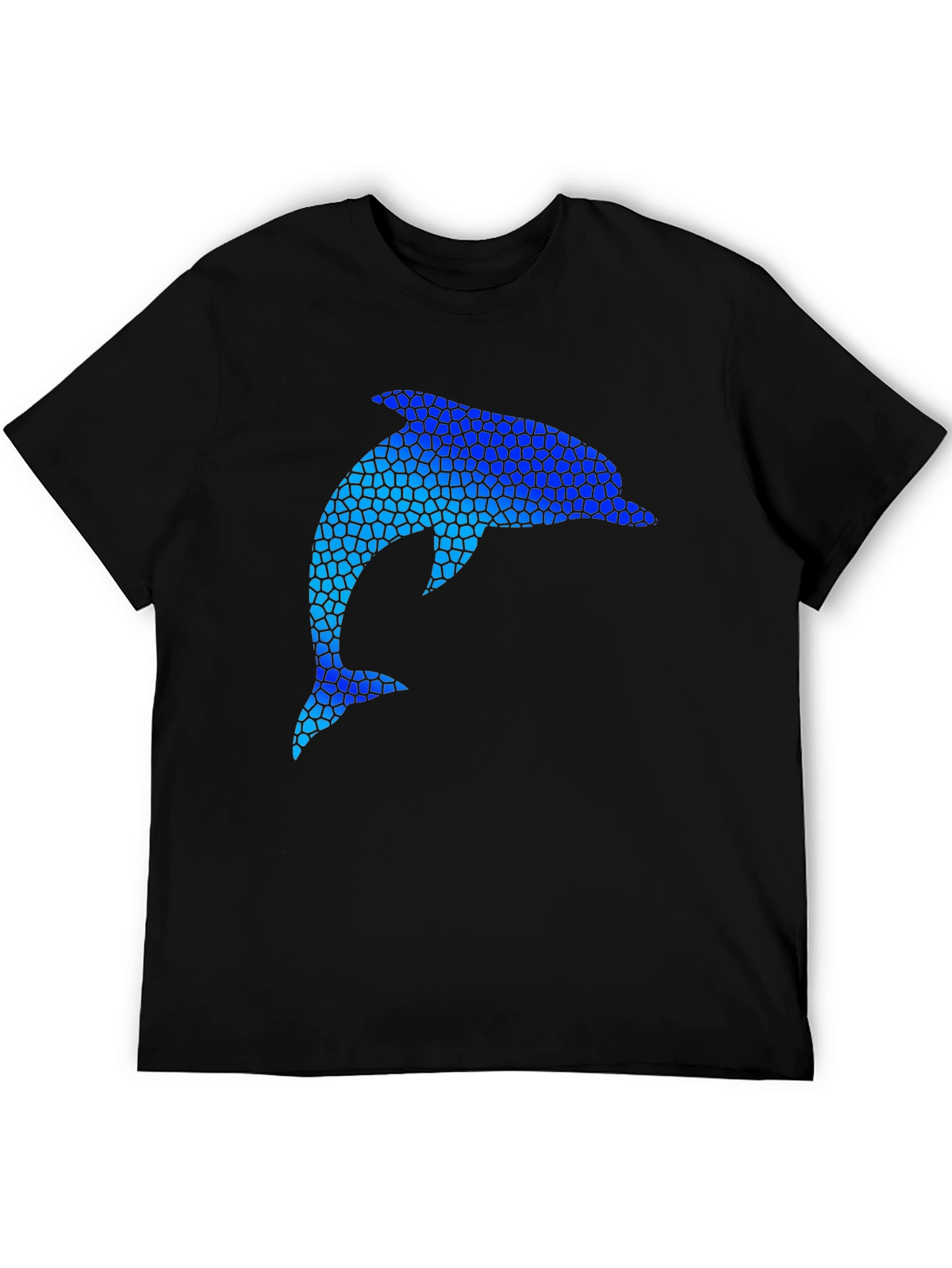 Dolphin Mosaic Graphic Black T-Shirt