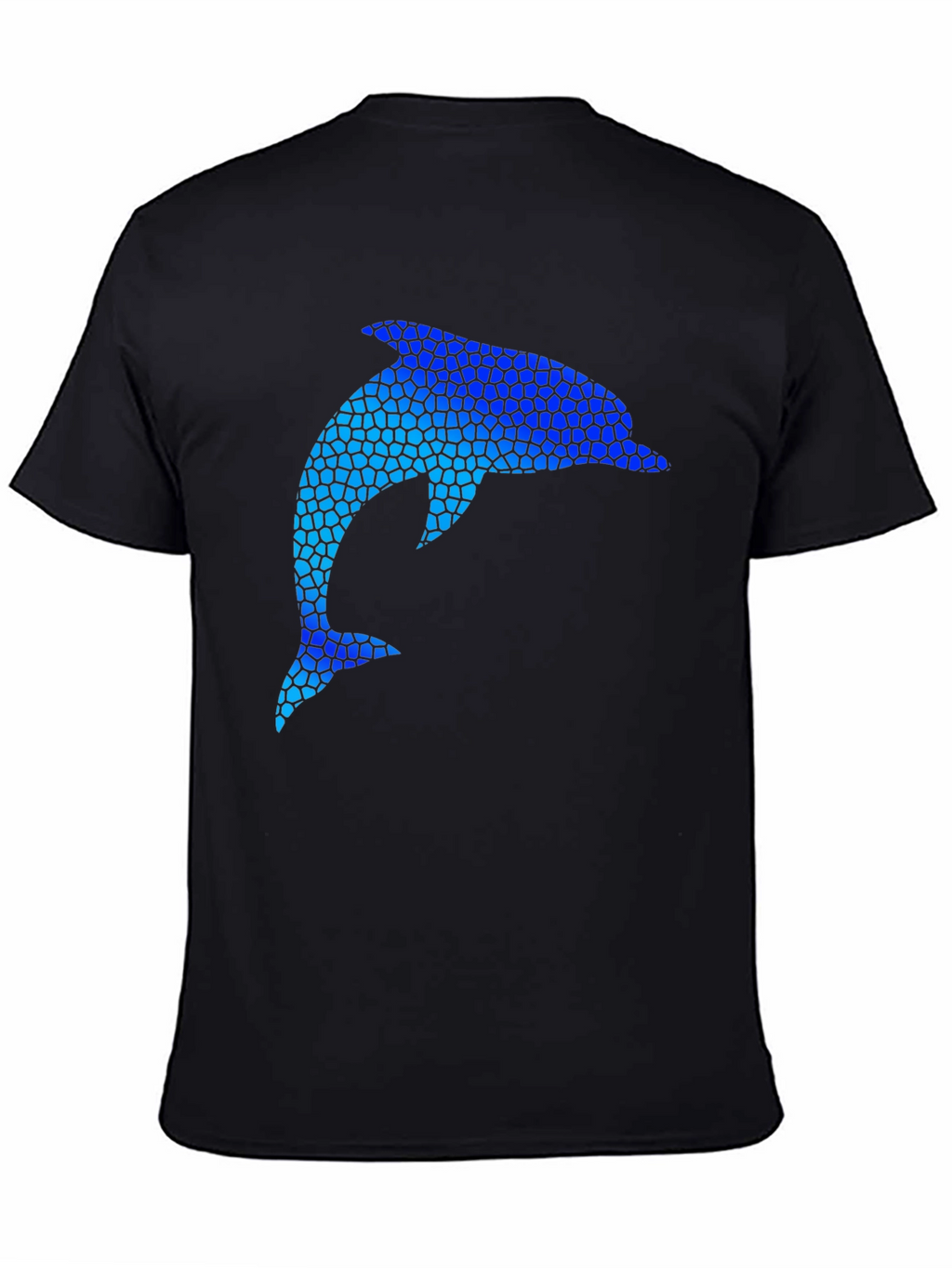 Dolphin Mosaic Graphic Black T-Shirt