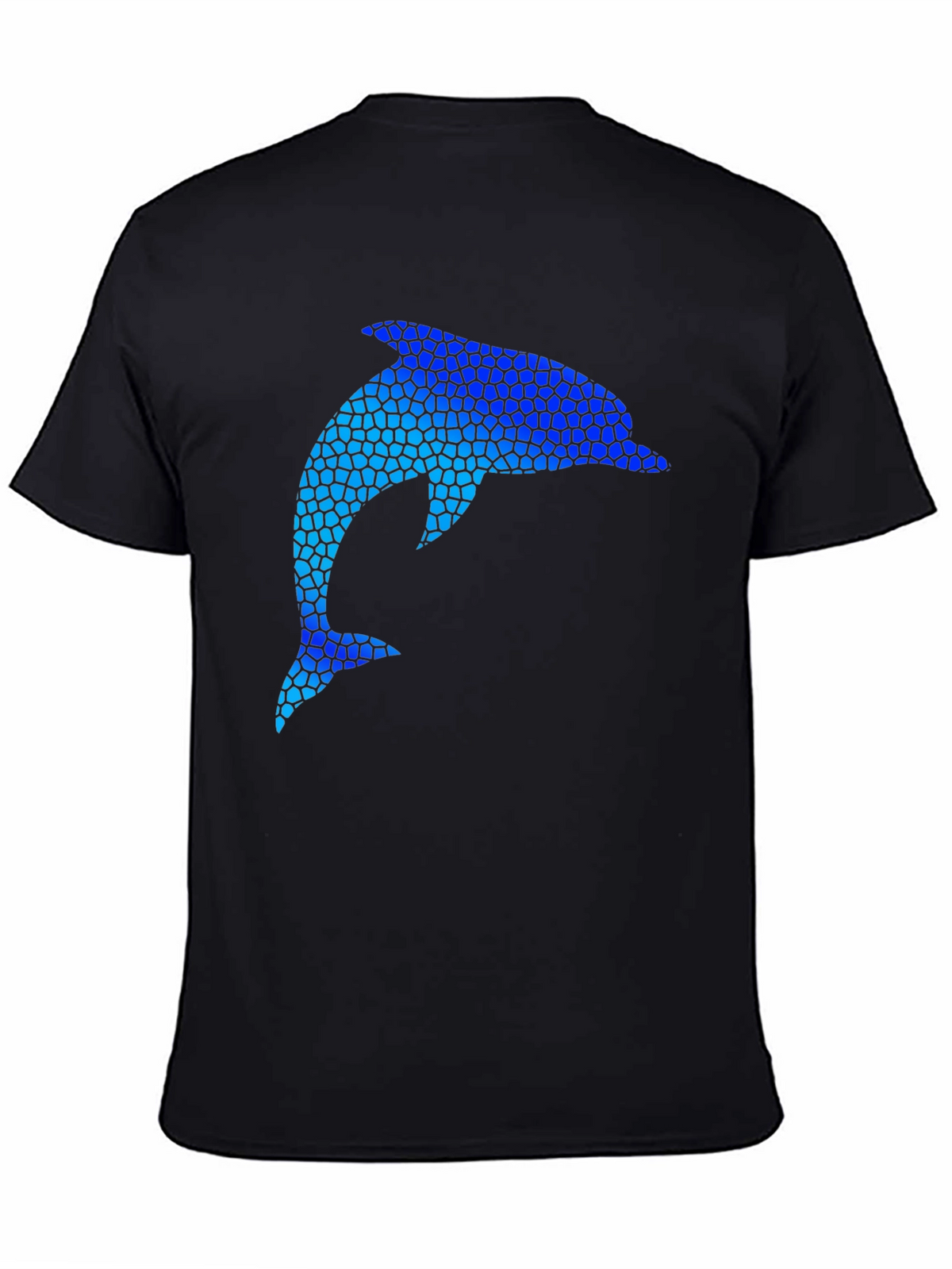 Dolphin Mosaic Graphic Black T-Shirt