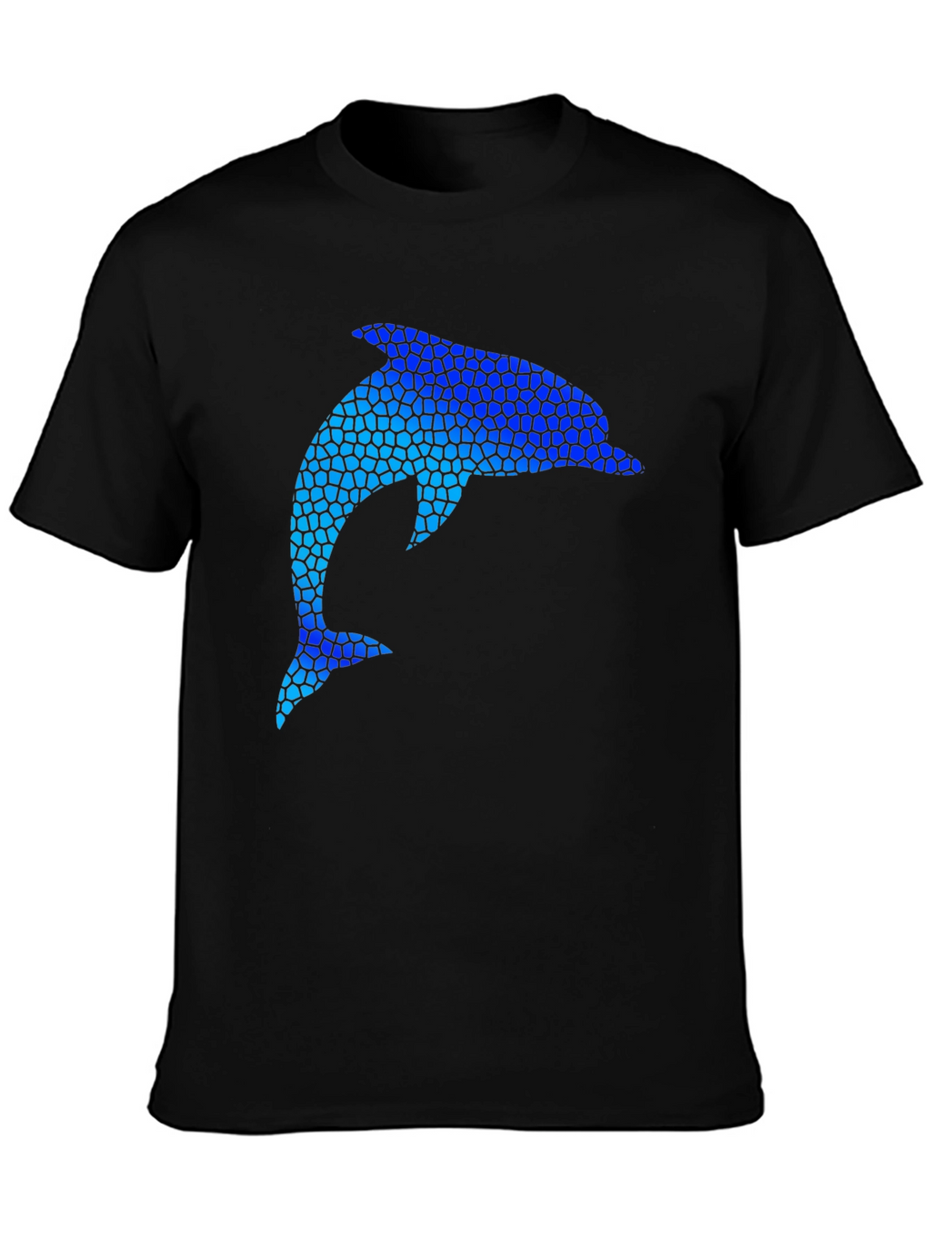 Dolphin Mosaic Graphic Black T-Shirt