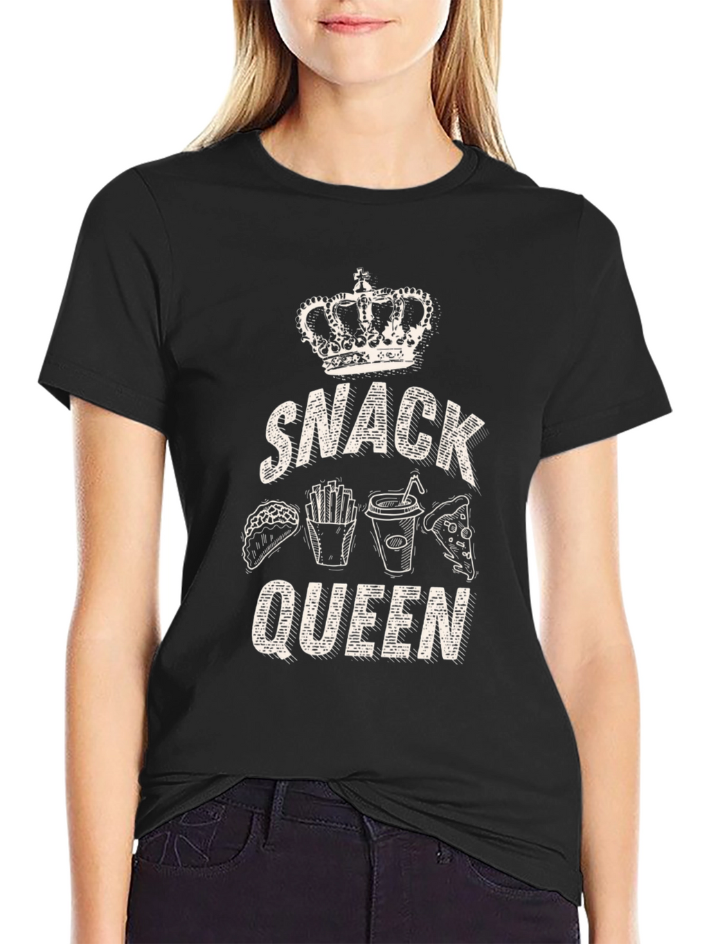 Snack Queen Black T-Shirt