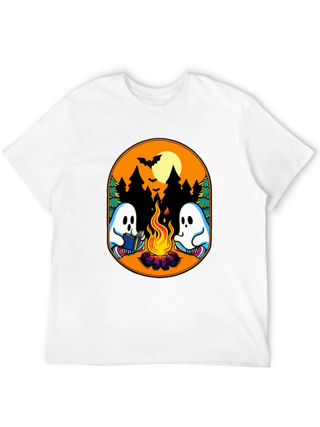 Campfire Ghost Graphic T-Shirt - Spooky Season