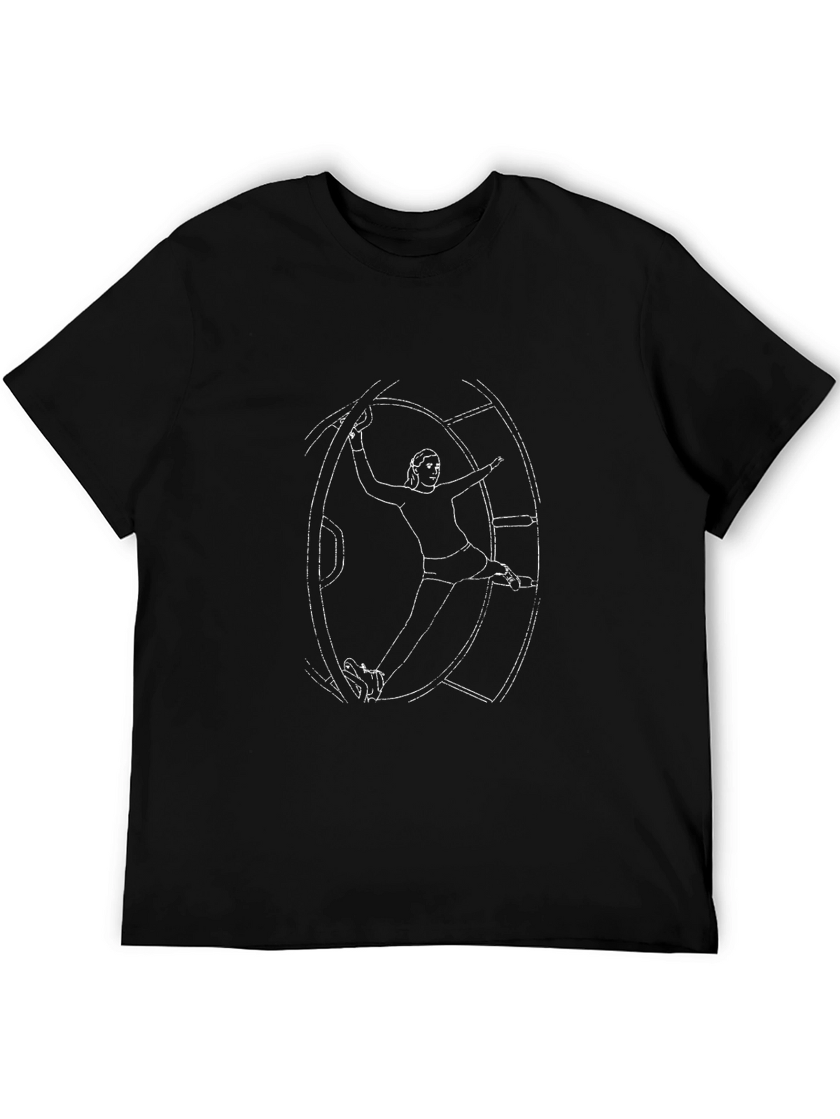 Black T-Shirt with Figure Skating Design