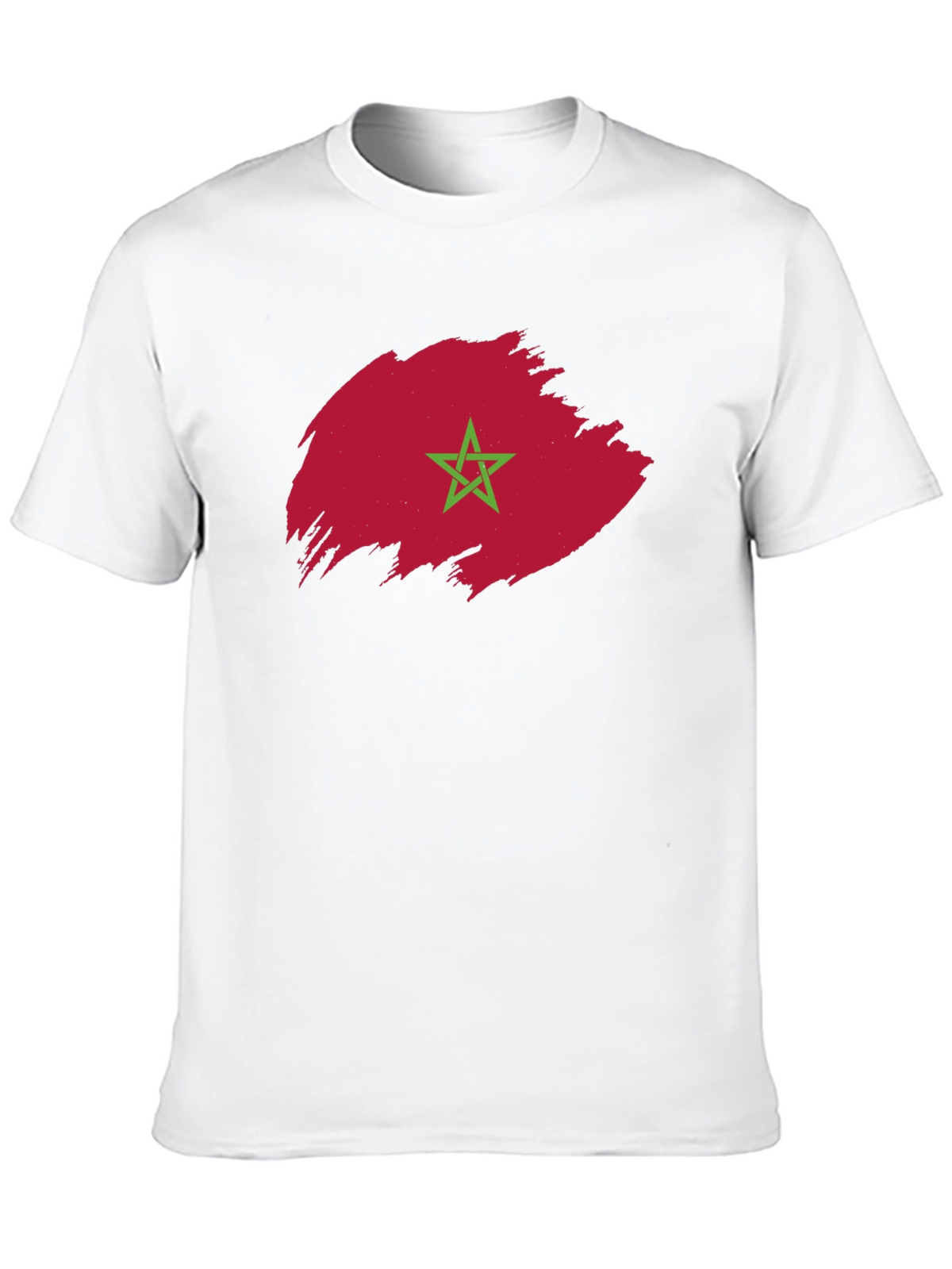 Morocco Flag T-Shirt - Brush Stroke Design