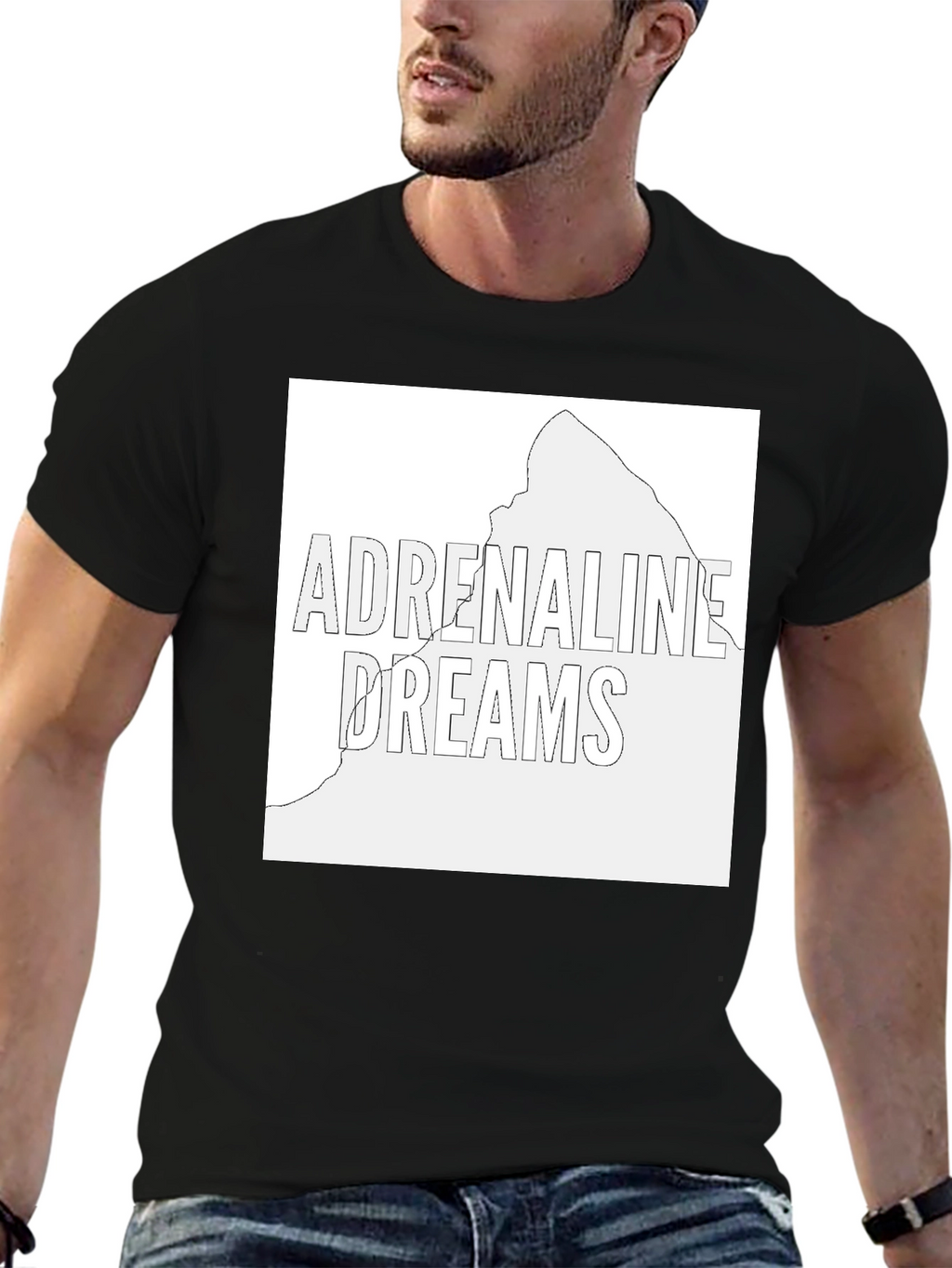 Adrenaline Dreams Graphic Tee - Black Cotton T-Shirt