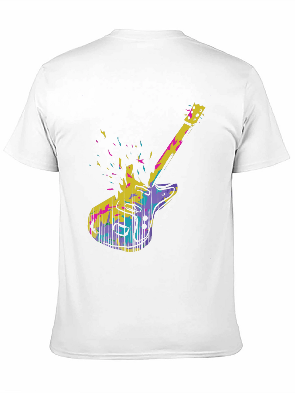 Abstract Electric Guitar Graphic Tee - Black