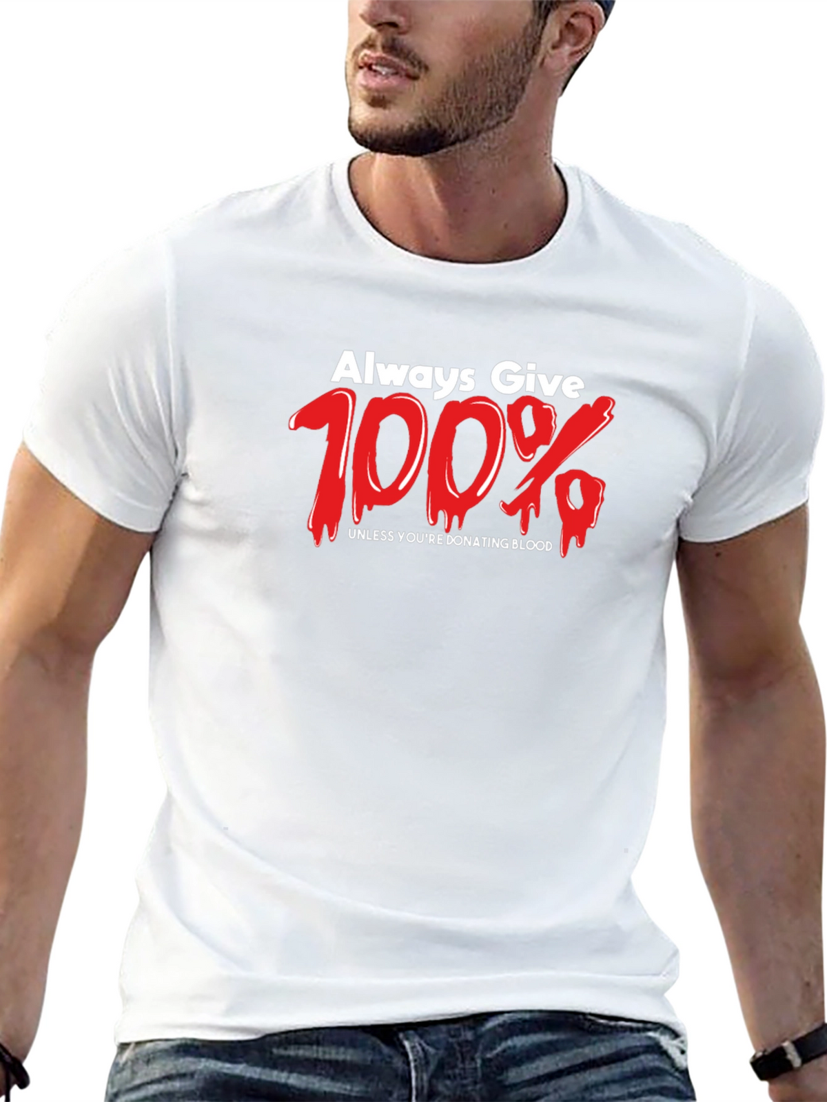 Always Give 100% Black Graphic Tee