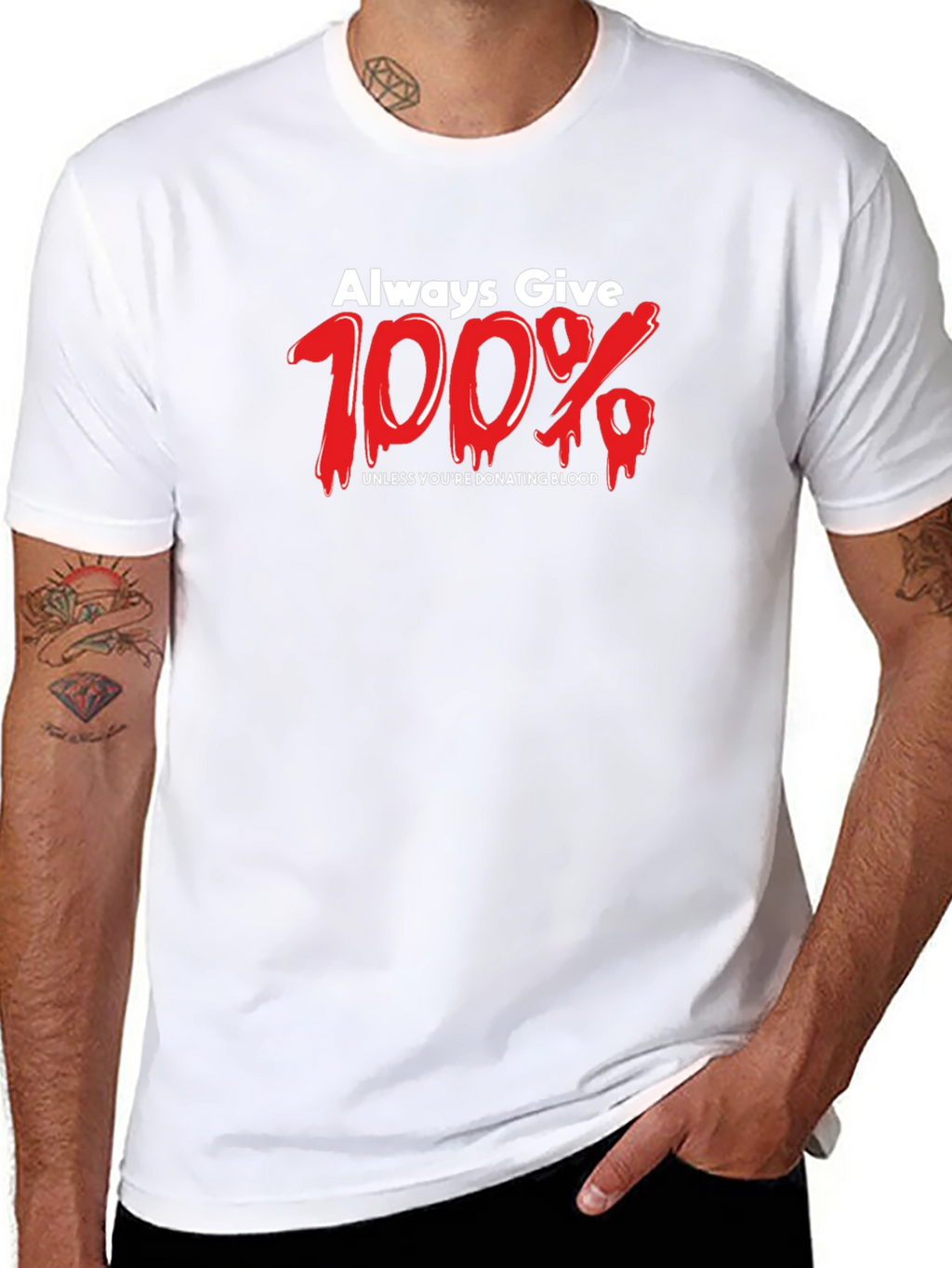 Always Give 100% Black Graphic Tee