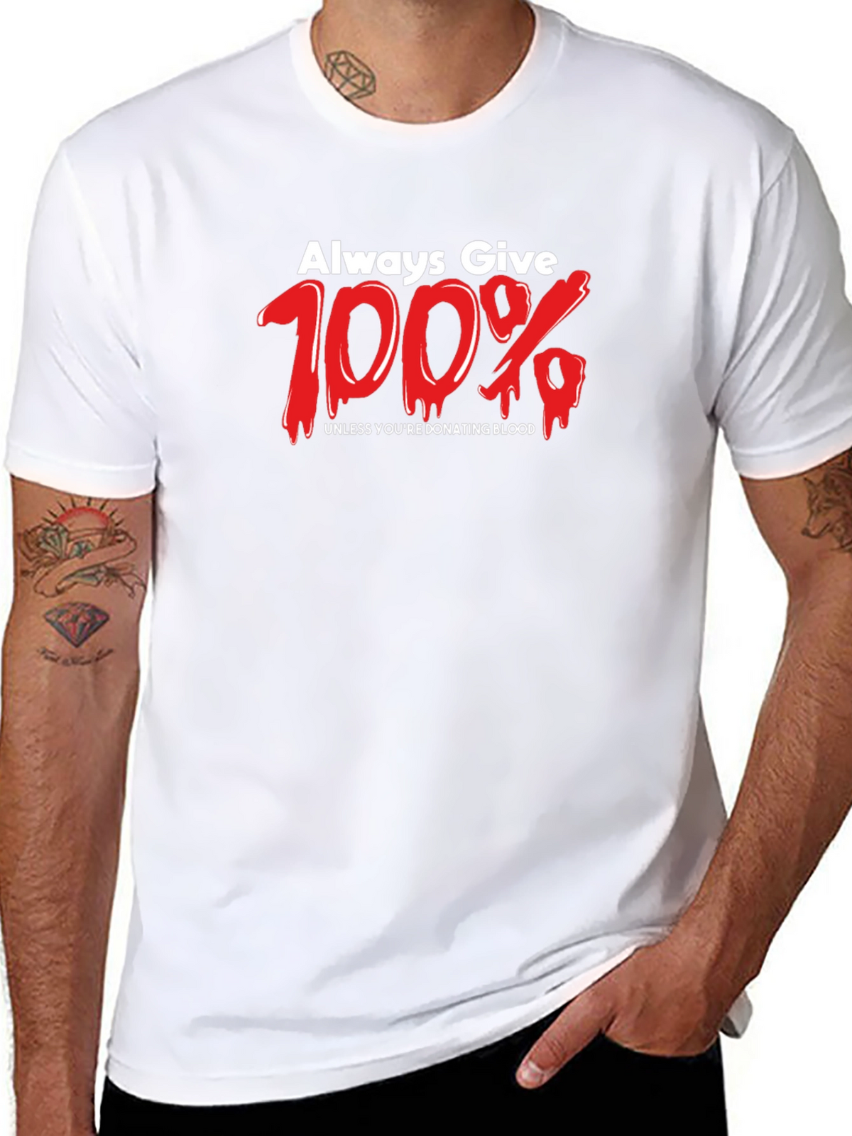 Always Give 100% Black Graphic Tee