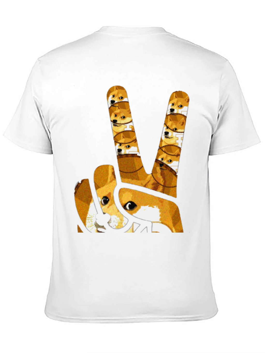 Doge Peace Sign Black T-Shirt