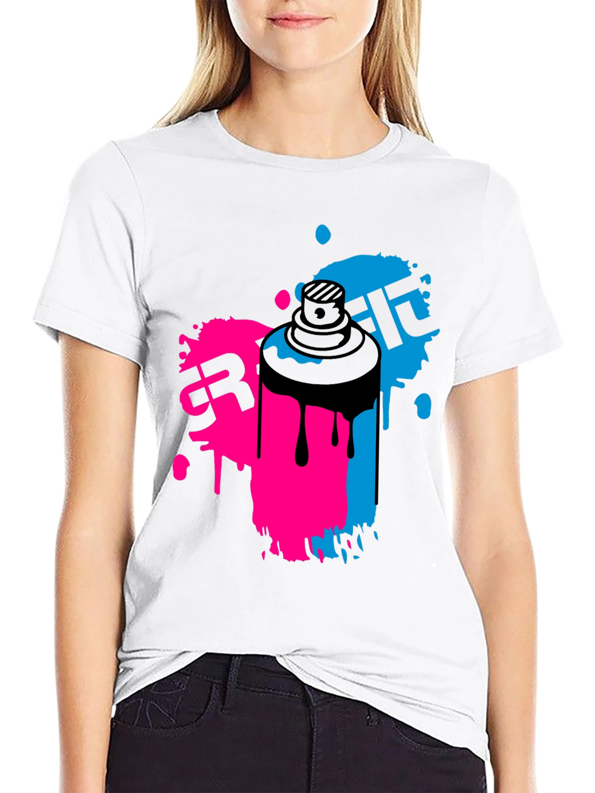 Graffiti Spray Paint Art Mens Black T-Shirt