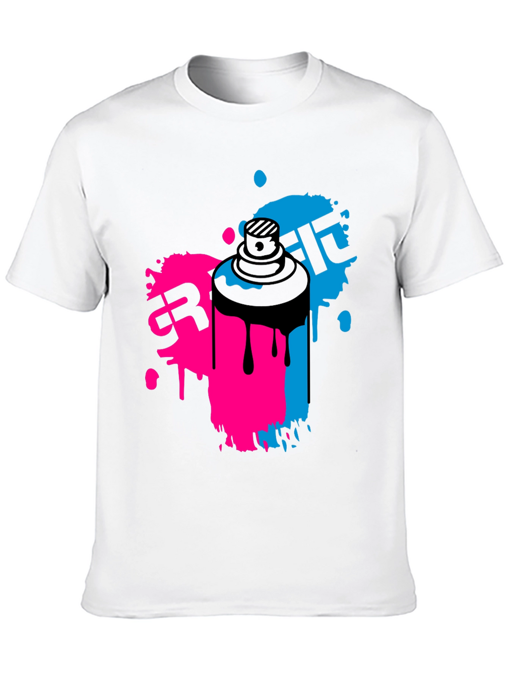 Graffiti Spray Paint Art Mens Black T-Shirt