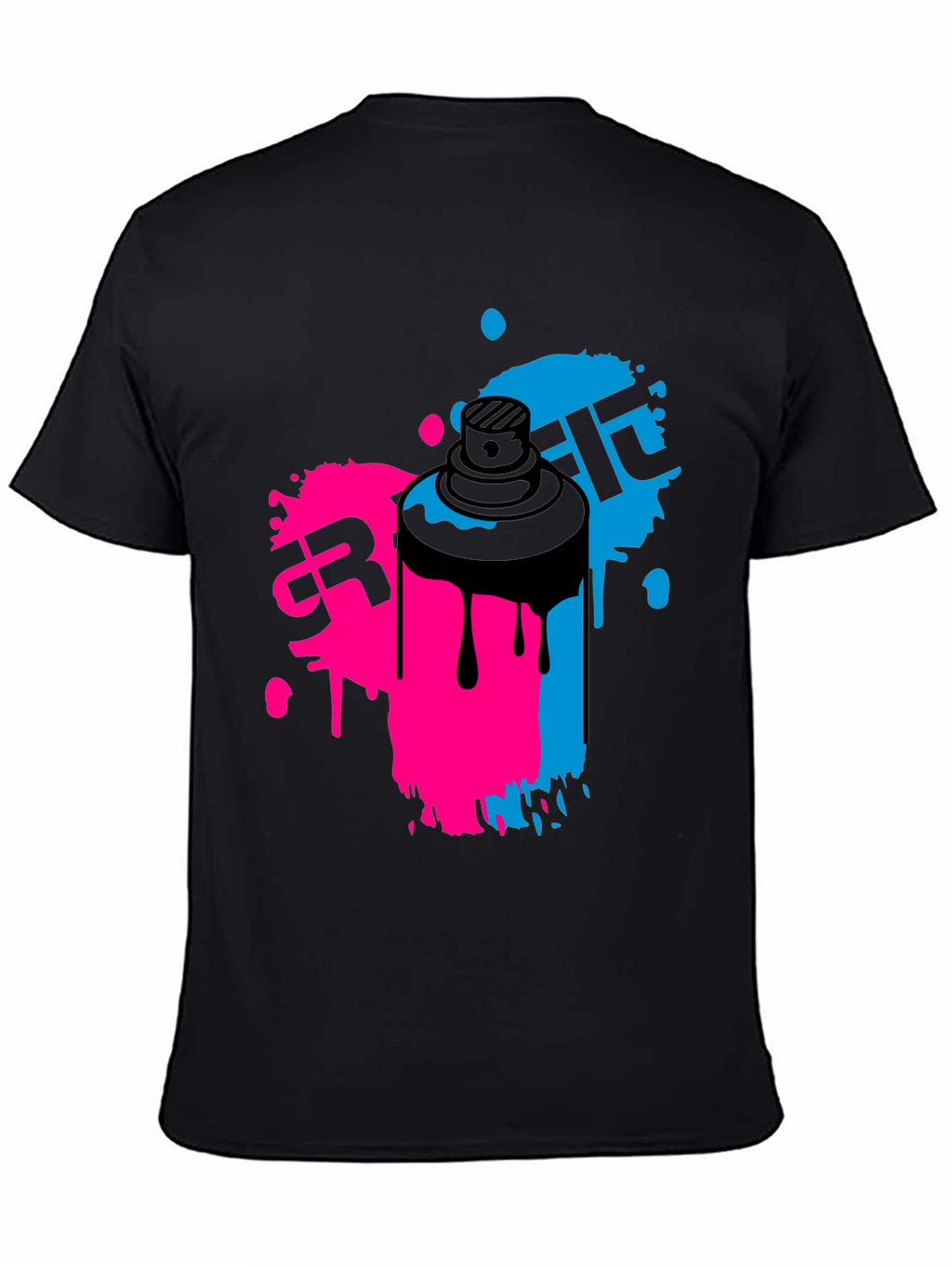 Graffiti Spray Paint Art Mens Black T-Shirt