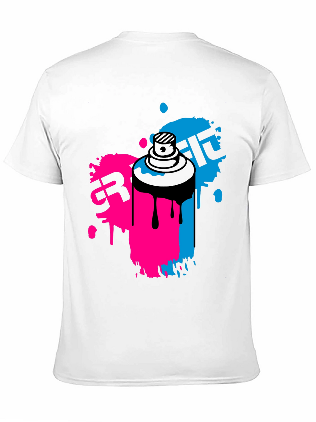 Graffiti Spray Paint Art Mens Black T-Shirt