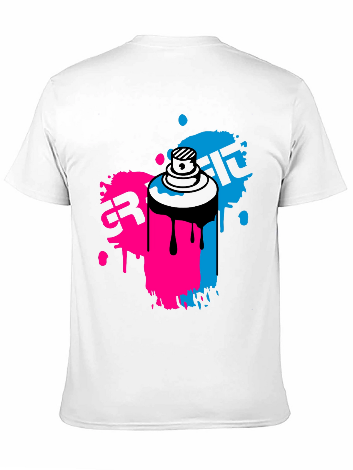 Graffiti Spray Paint Art Mens Black T-Shirt