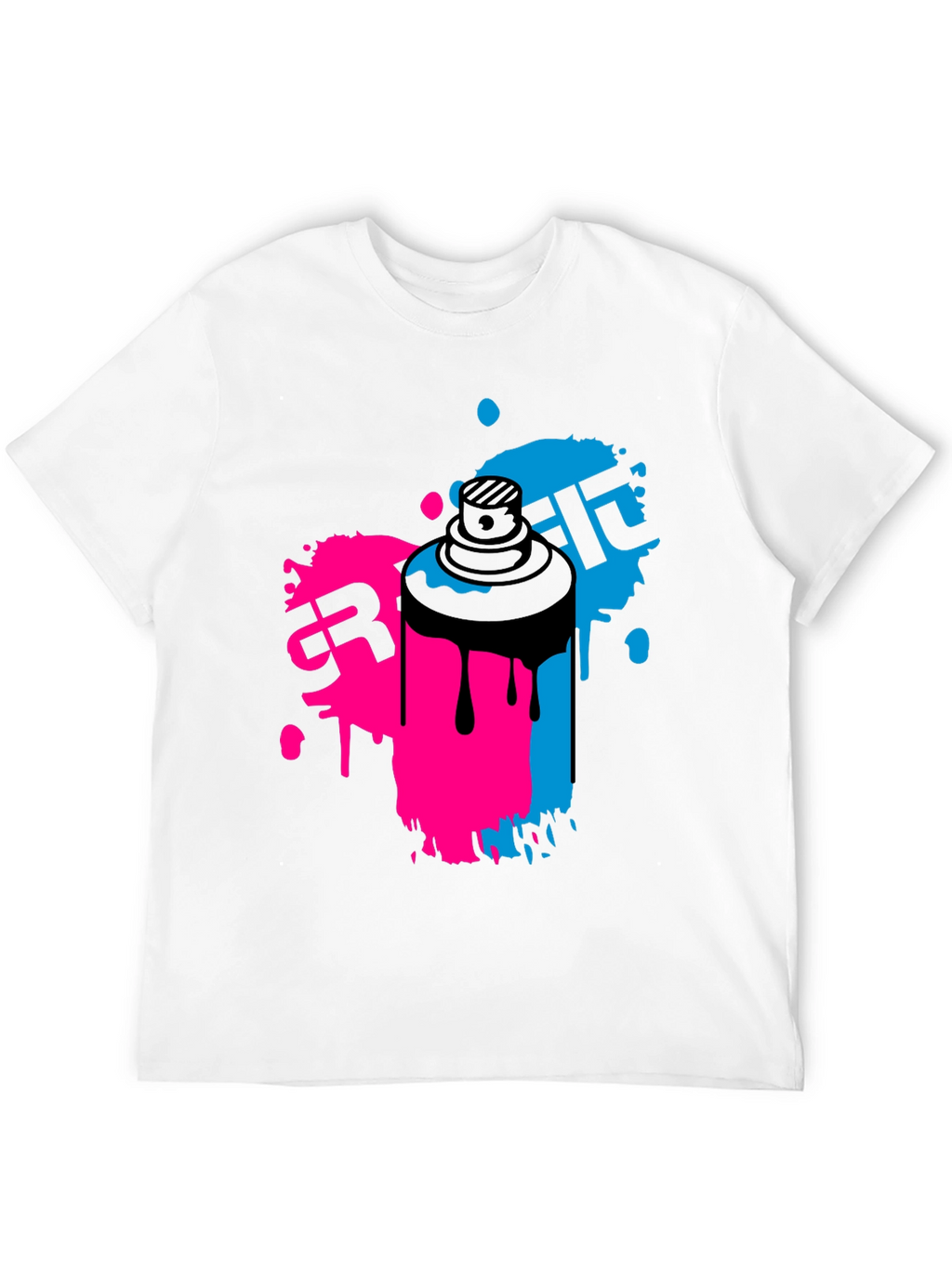 Graffiti Spray Paint Art Mens Black T-Shirt