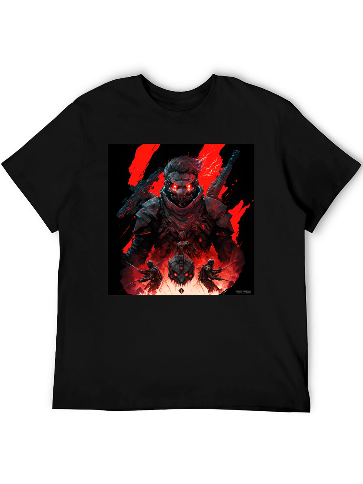 Cyberpunk Warrior Graphic Tee - Black