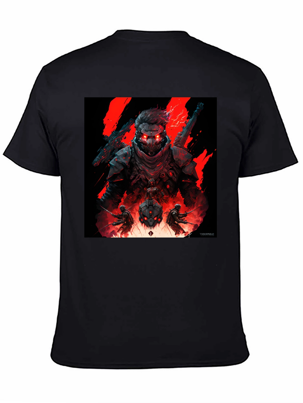 Cyberpunk Warrior Graphic Tee - Black