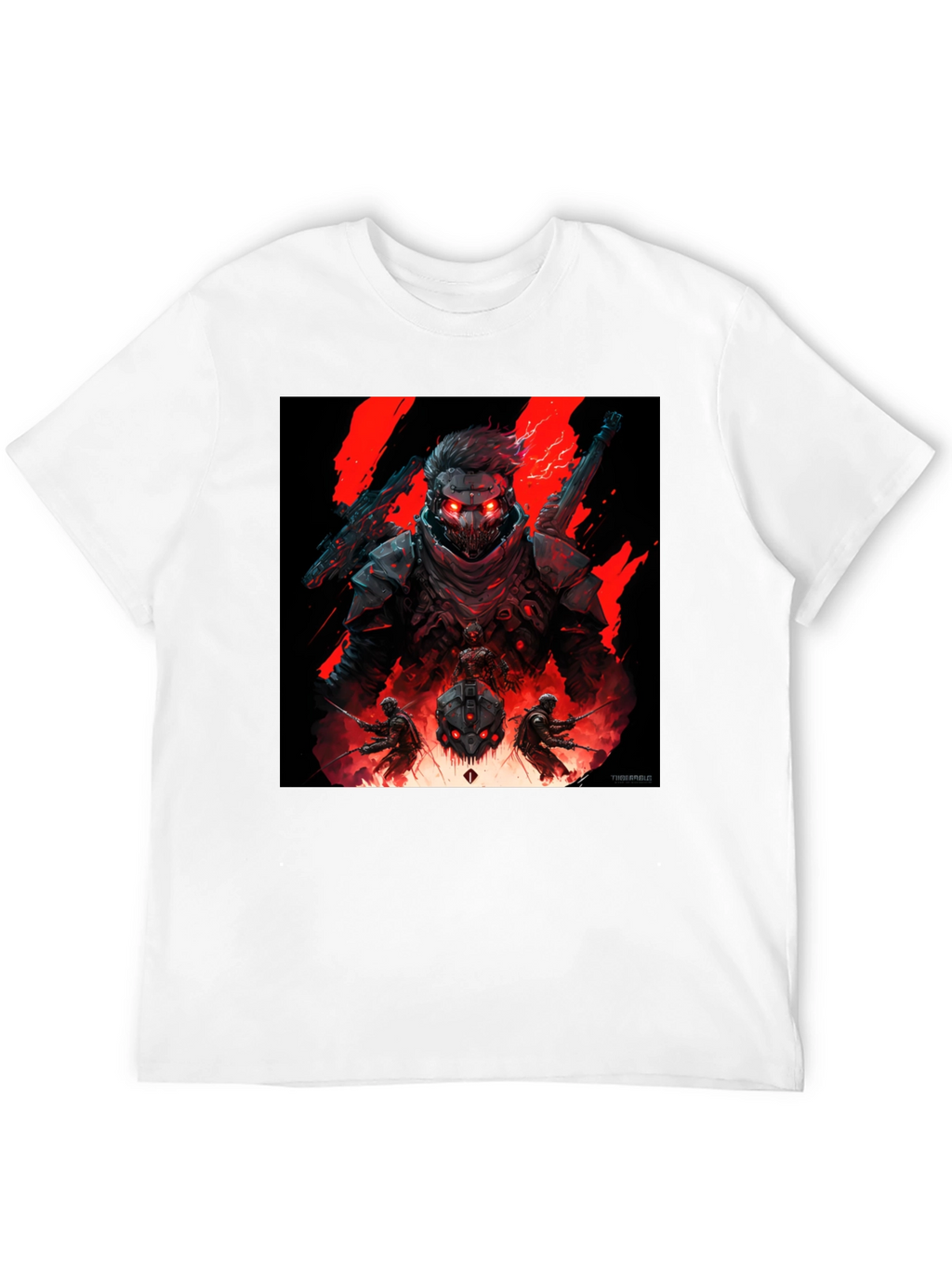 Cyberpunk Warrior Graphic Tee - Black