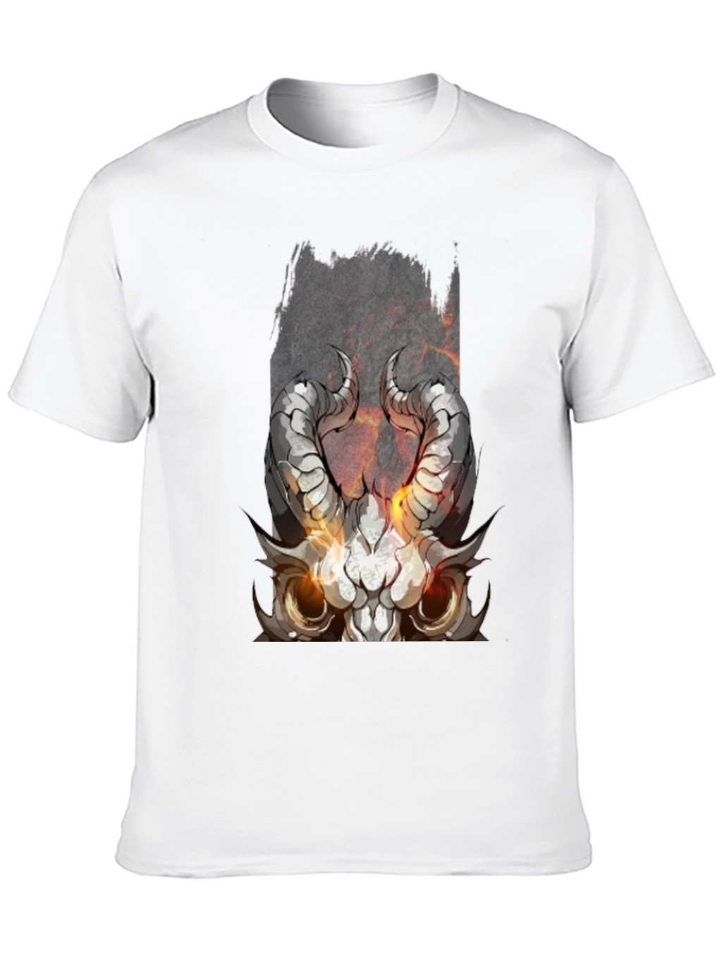 Black Diablo Horned Skull Graphic Tee