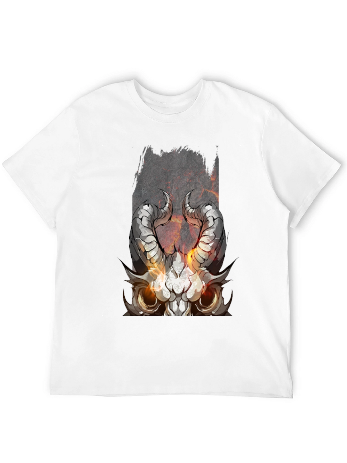 Black Diablo Horned Skull Graphic Tee