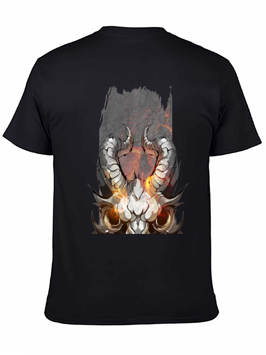 Black Diablo Horned Skull Graphic Tee