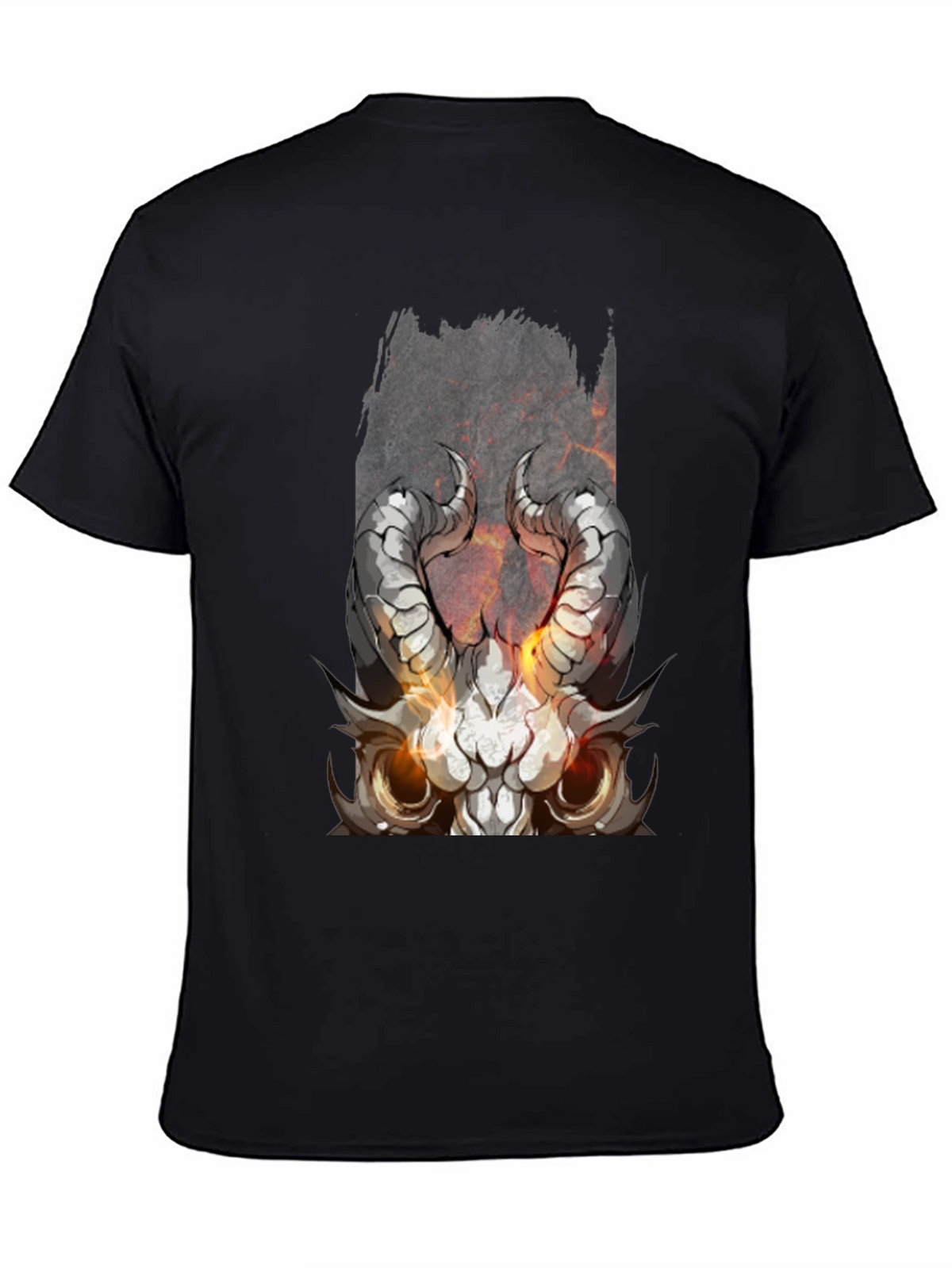 Black Diablo Horned Skull Graphic Tee