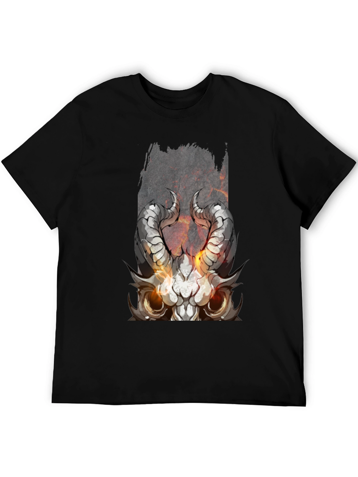Black Diablo Horned Skull Graphic Tee