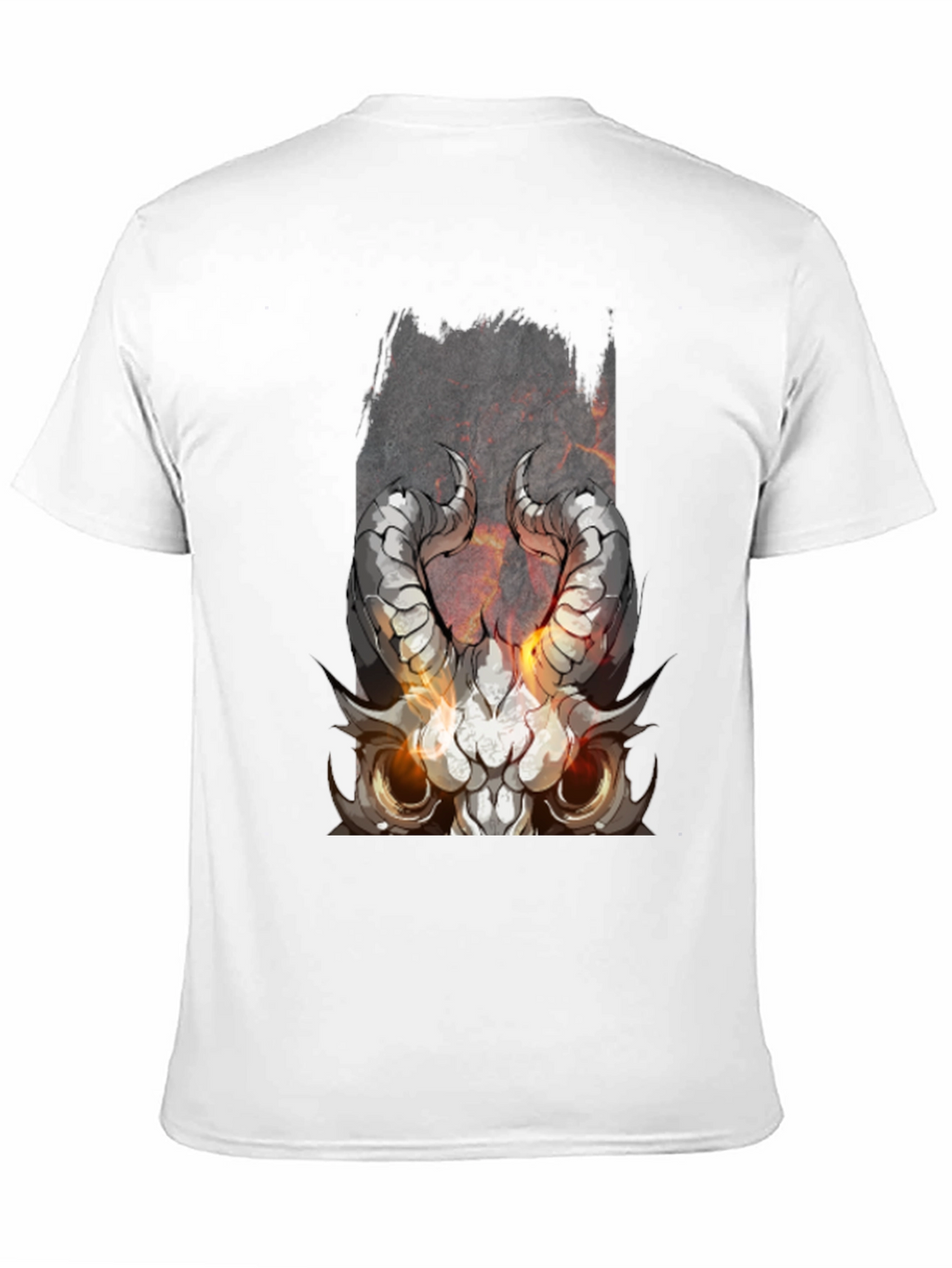 Black Diablo Horned Skull Graphic Tee