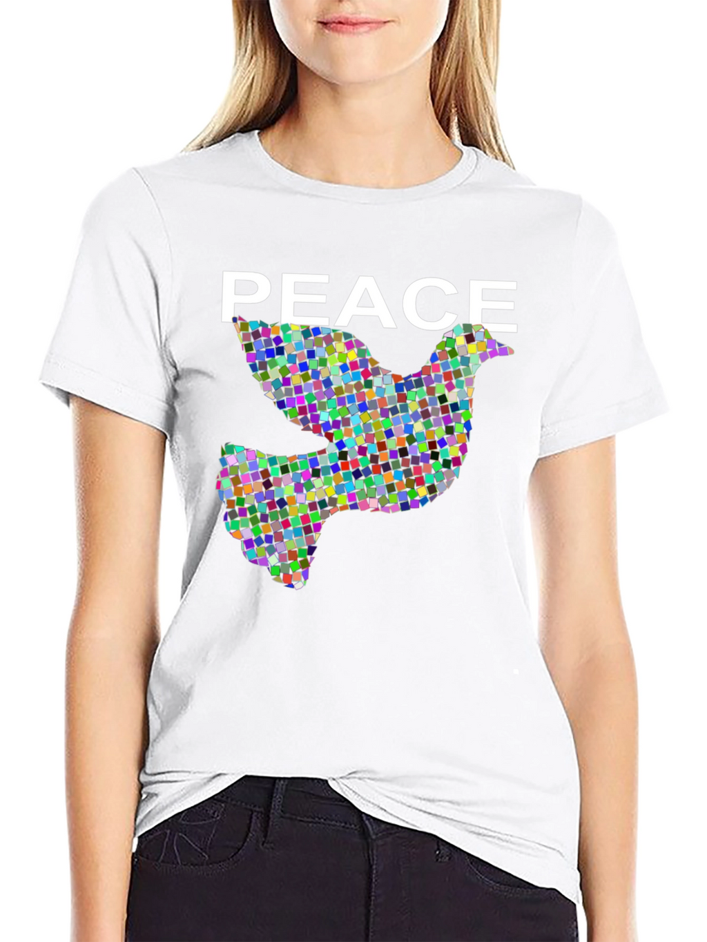 Peace Dove Graphic Black T-Shirt