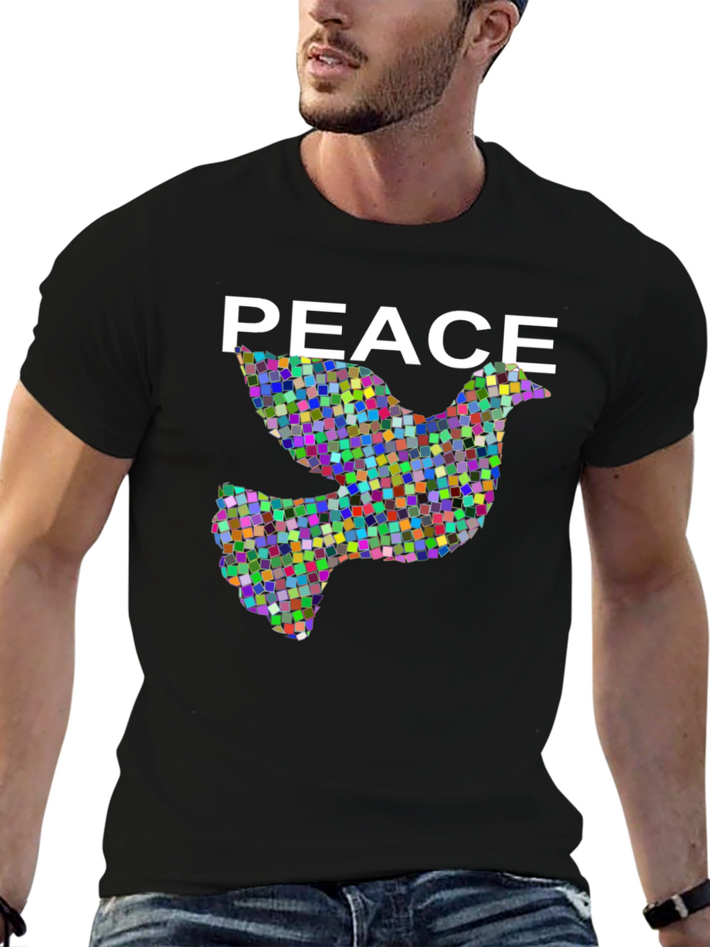 Peace Dove Graphic Black T-Shirt