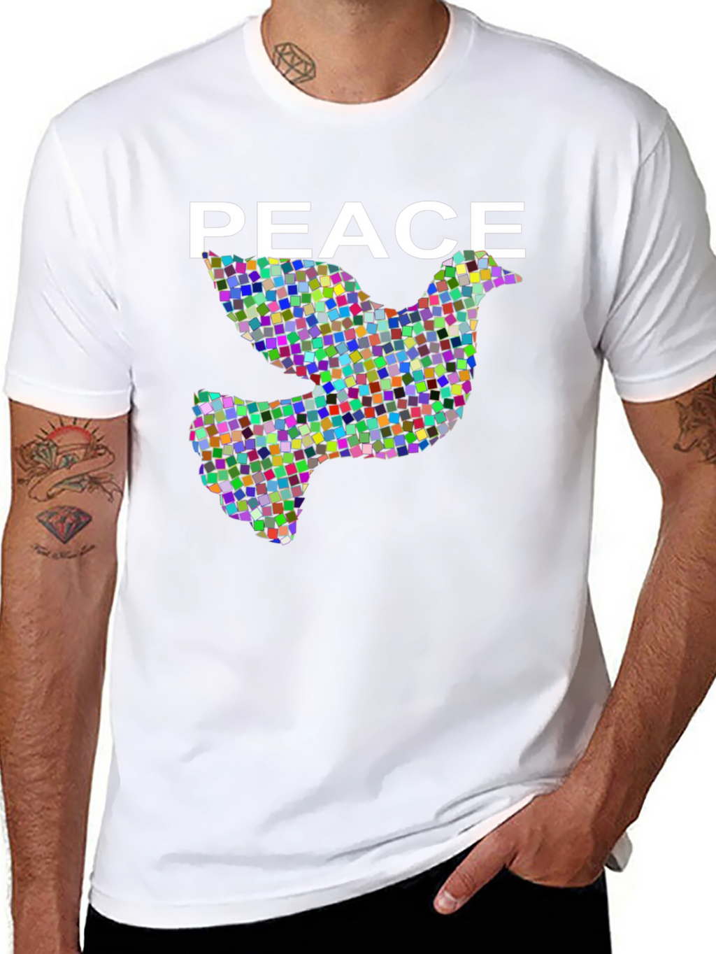 Peace Dove Graphic Black T-Shirt