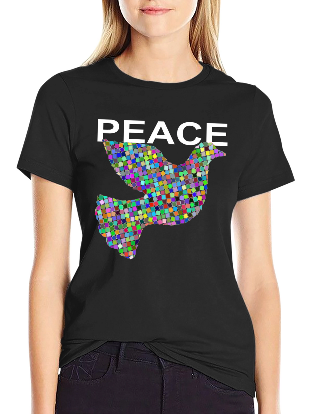 Peace Dove Graphic Black T-Shirt