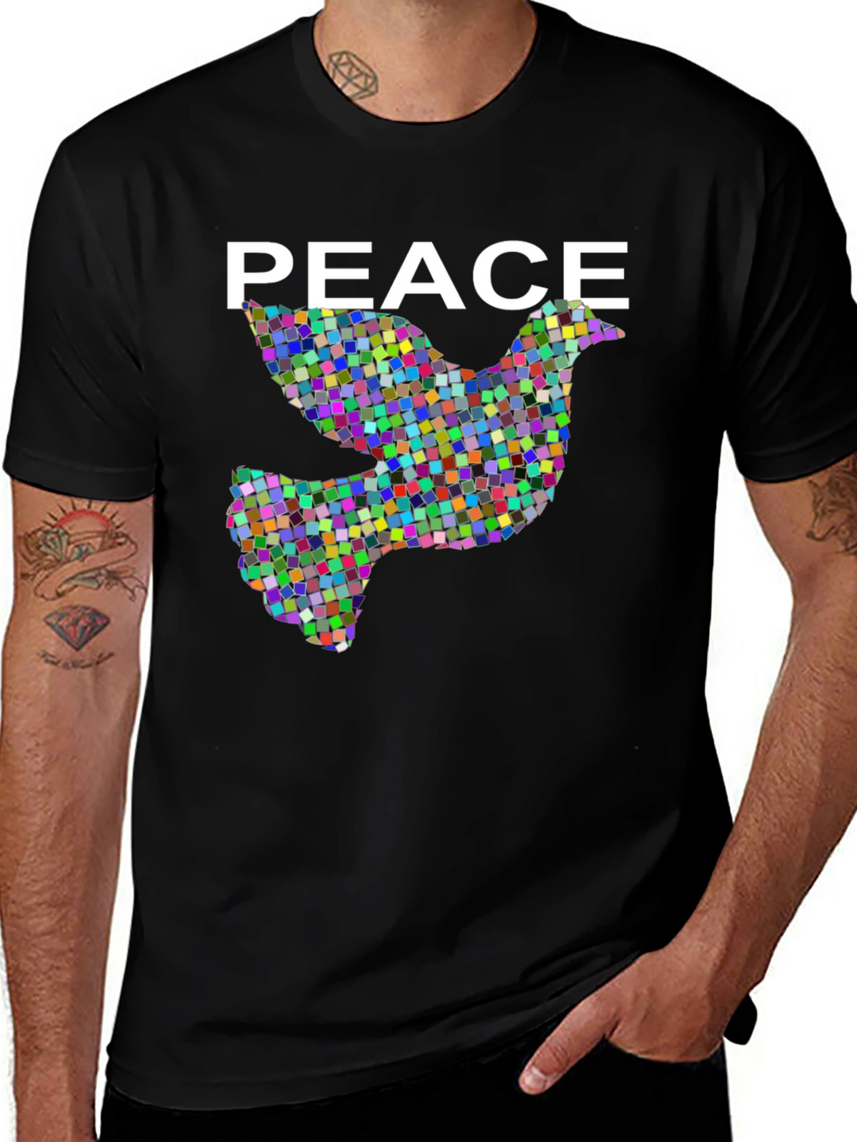 Peace Dove Graphic Black T-Shirt