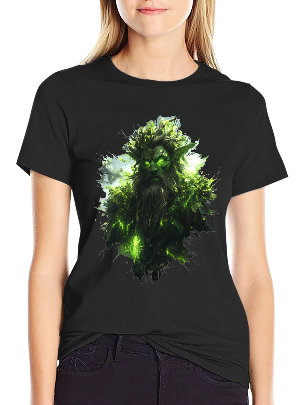 Nature Spirit Graphic Black T-Shirt