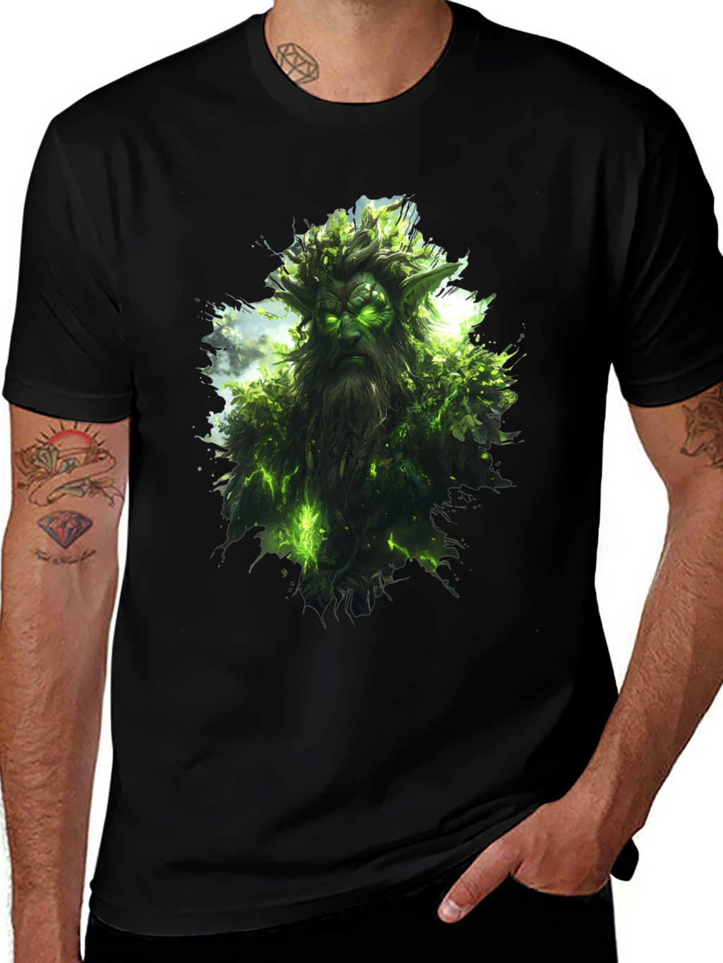 Nature Spirit Graphic Black T-Shirt