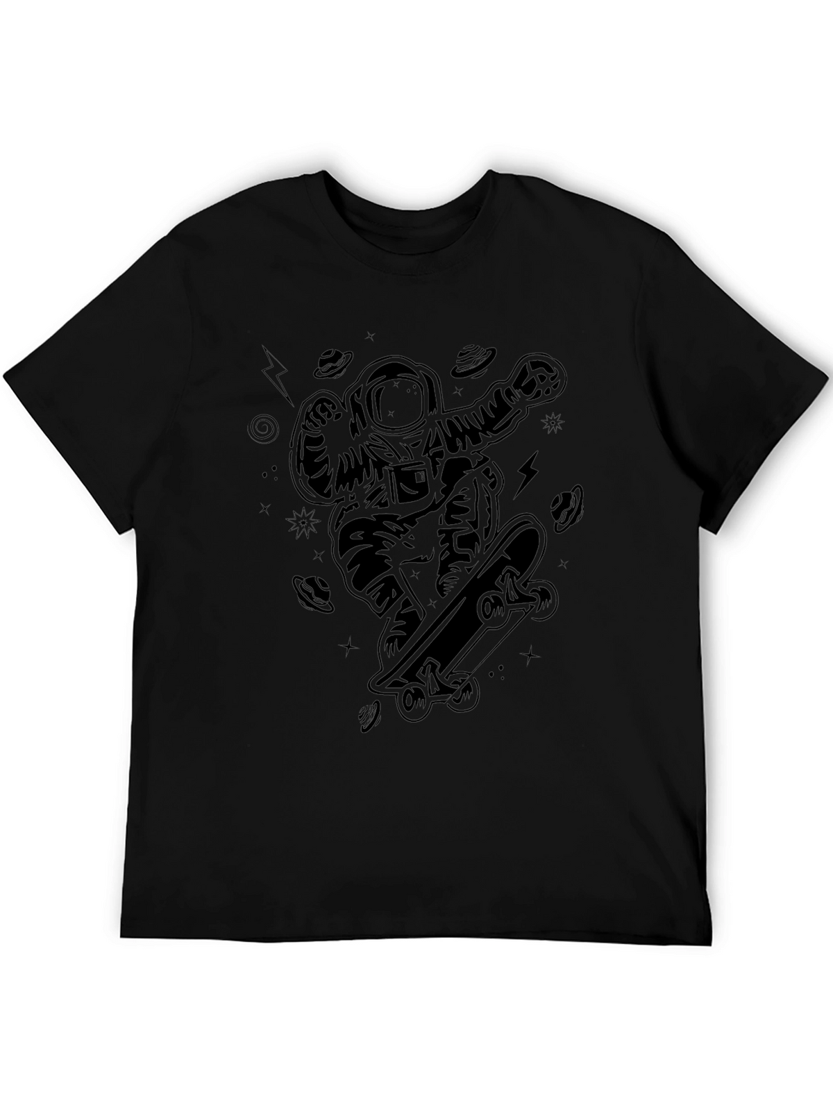 Skateboarding Astronaut Black T-Shirt