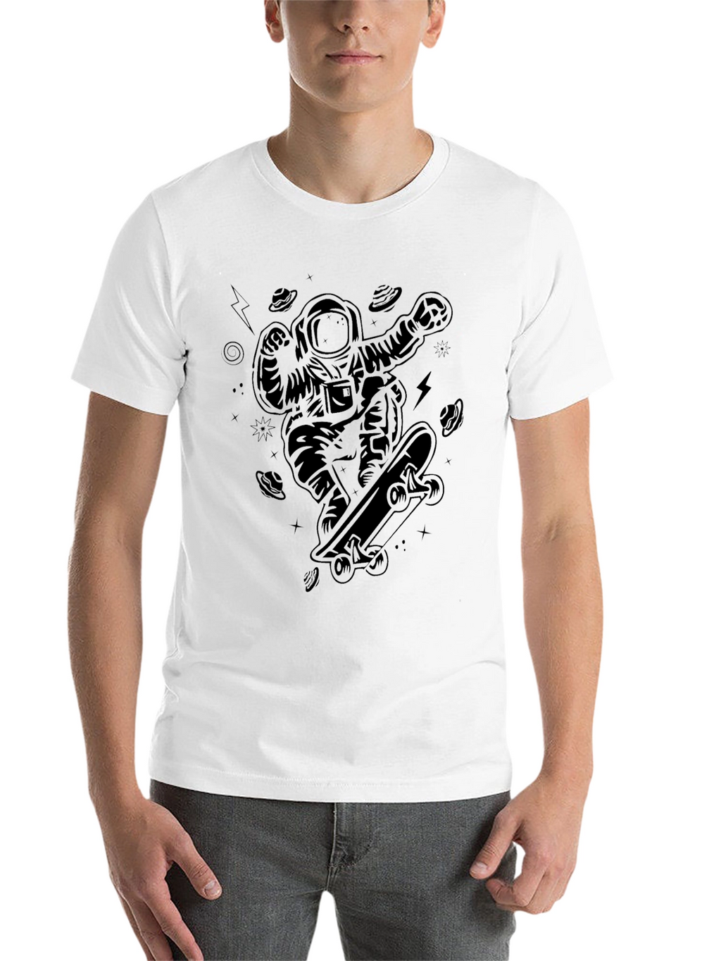 Skateboarding Astronaut Black T-Shirt