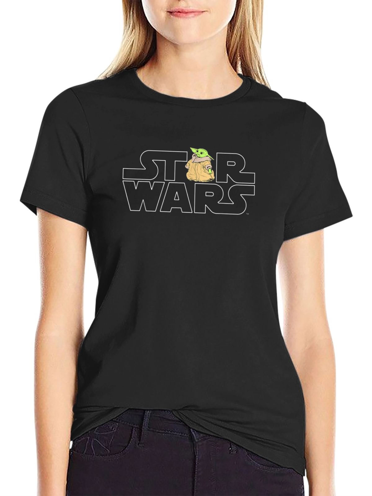 Star Wars Baby Yoda Bulldog Mens Black T-Shirt