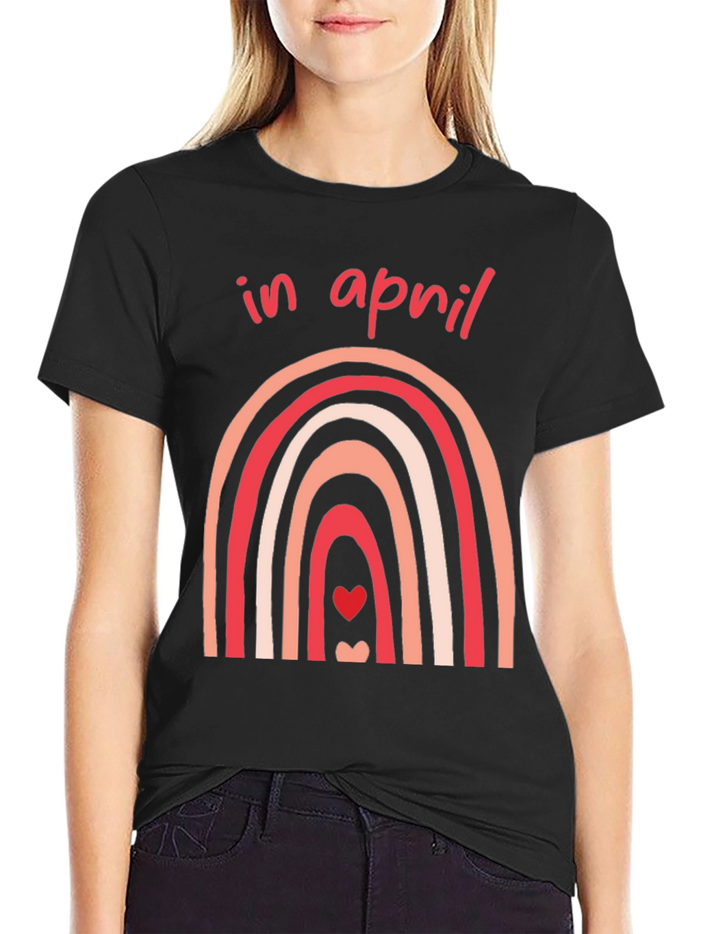 In April Rainbow Heart T-Shirt